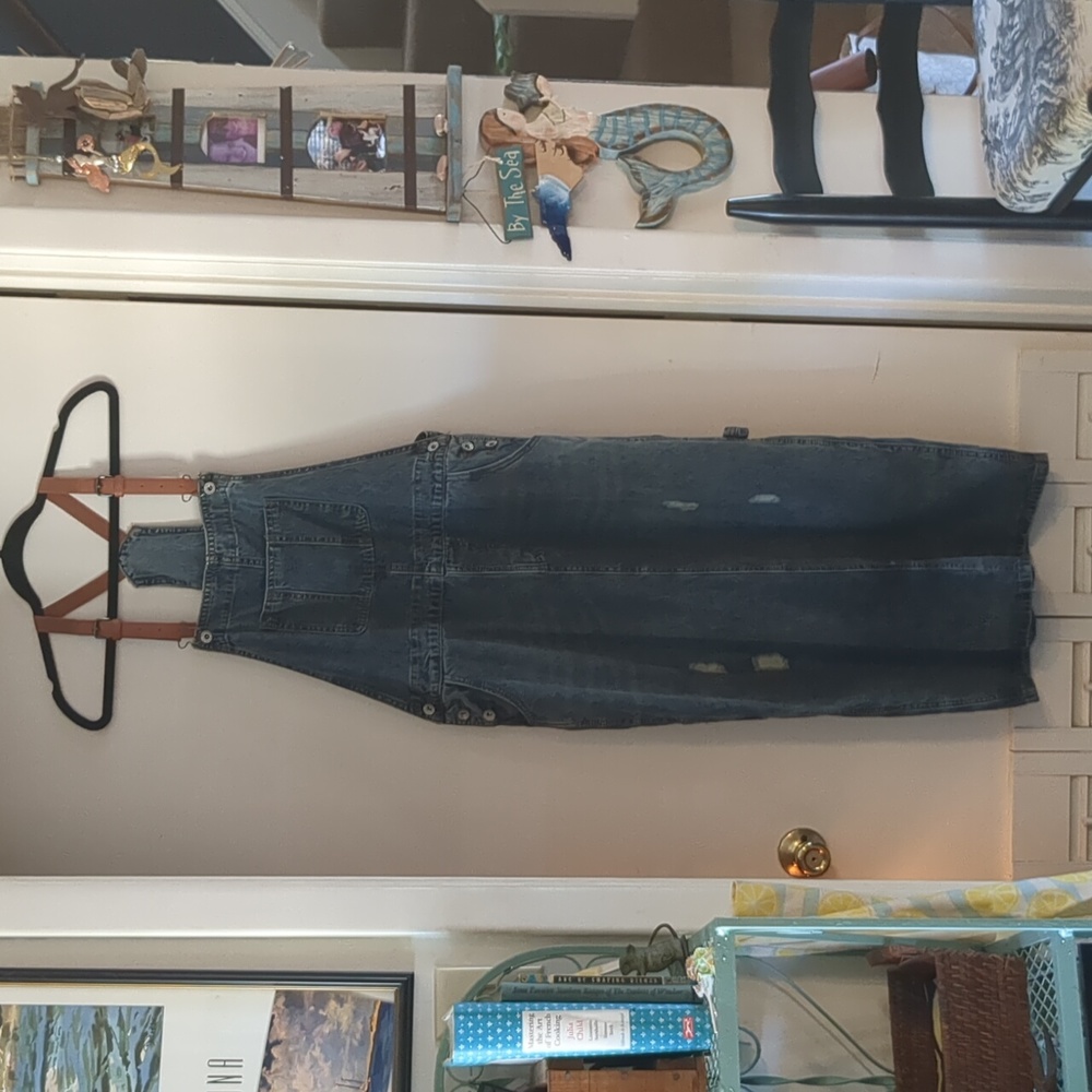 Distressed Denim Overall Jumper/Dress